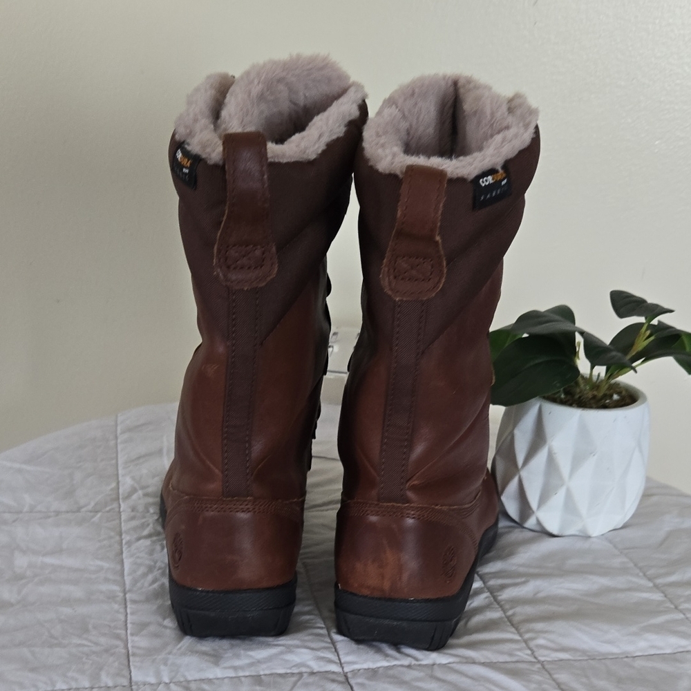 Timberland Mount Hope Brown Lace-Up Insulated Mid Winter Boots Size 10 - Picture 3 of 6
